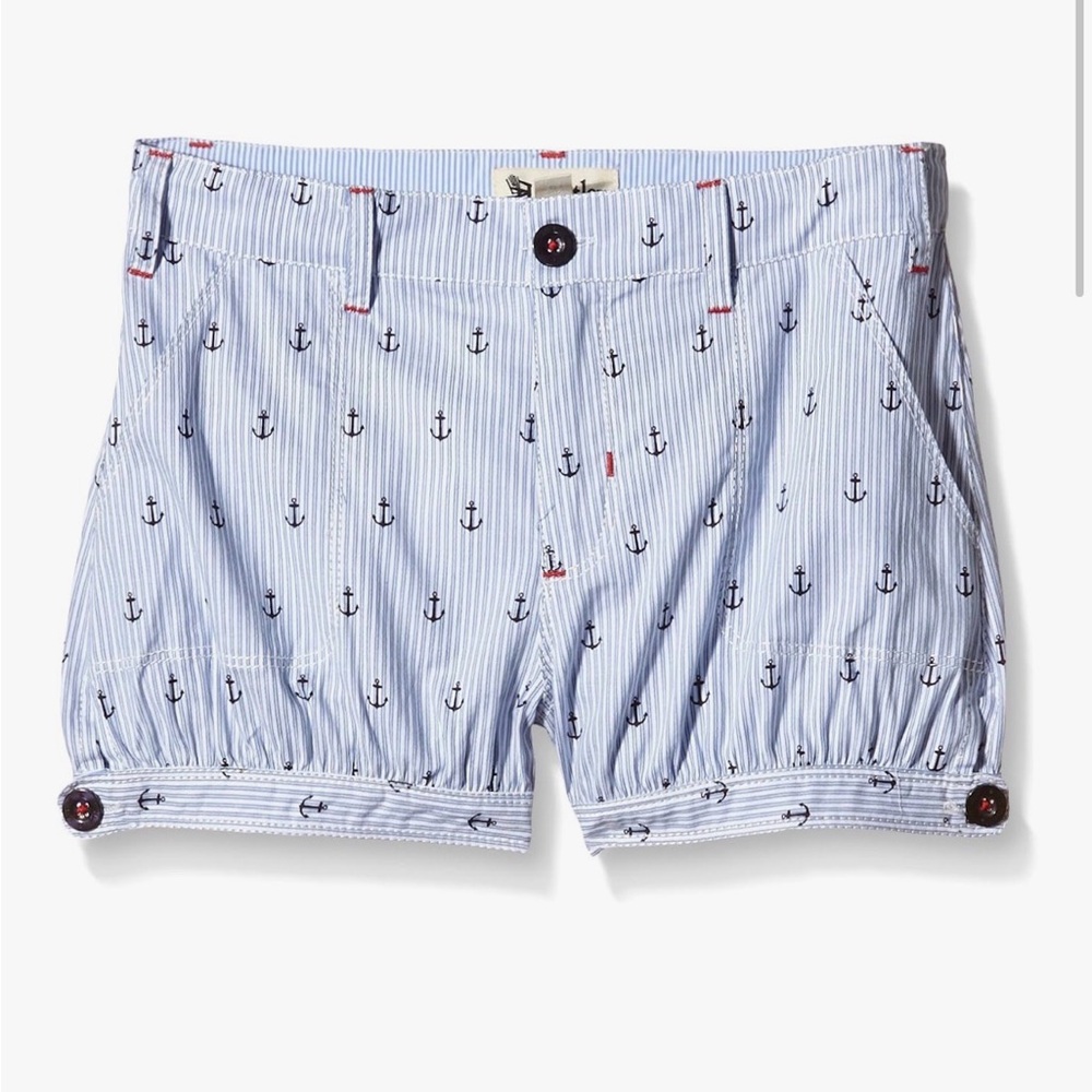 Hatley Girls Nautical Striped Bloomer Shorts with Anchor Design